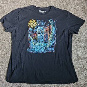 Dr. Who and The Daleks Mens 2XL Tardis Painting Short Sleeve BBC - Police Box